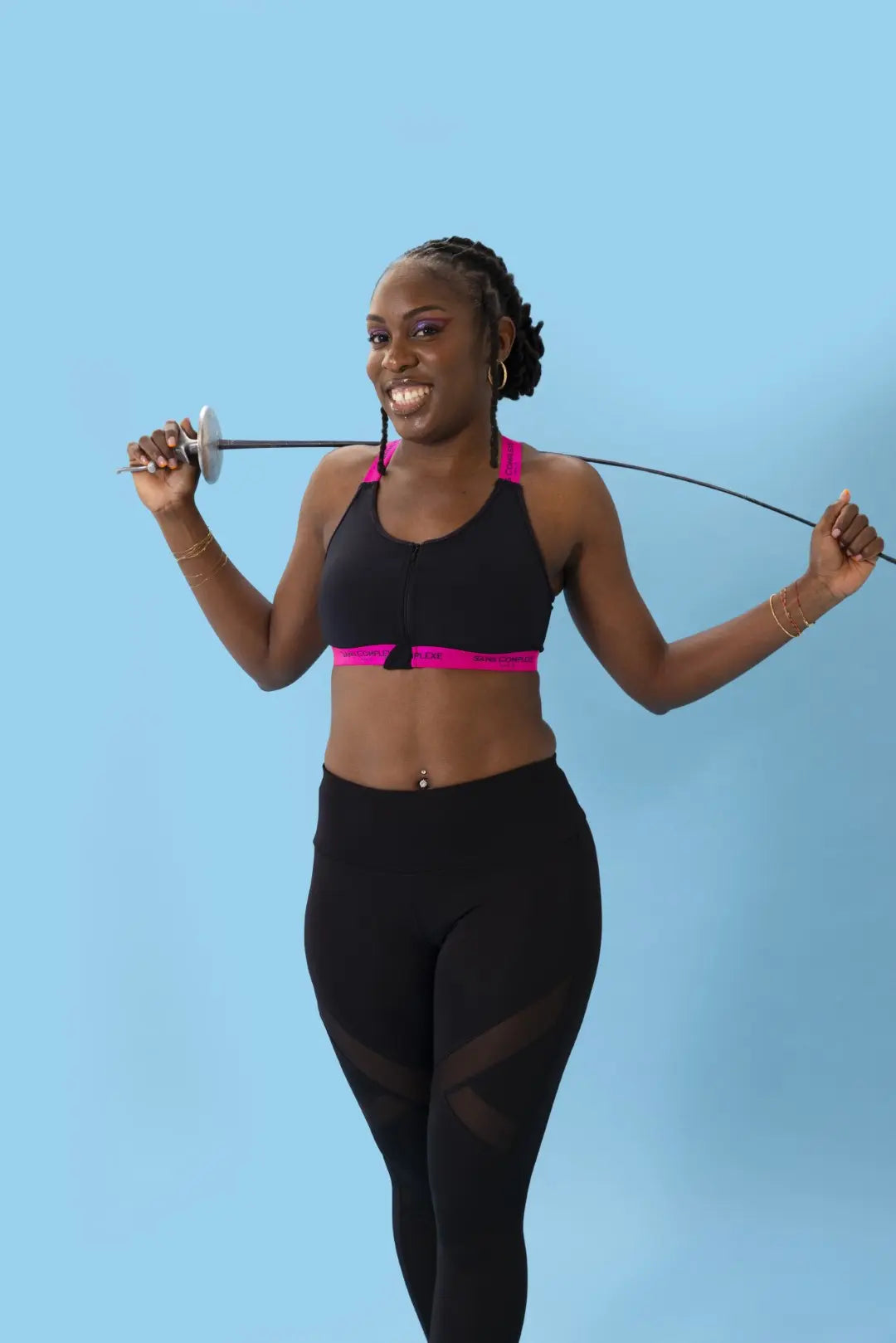 Wireless sports bra Anita B. Black & Fuchsia