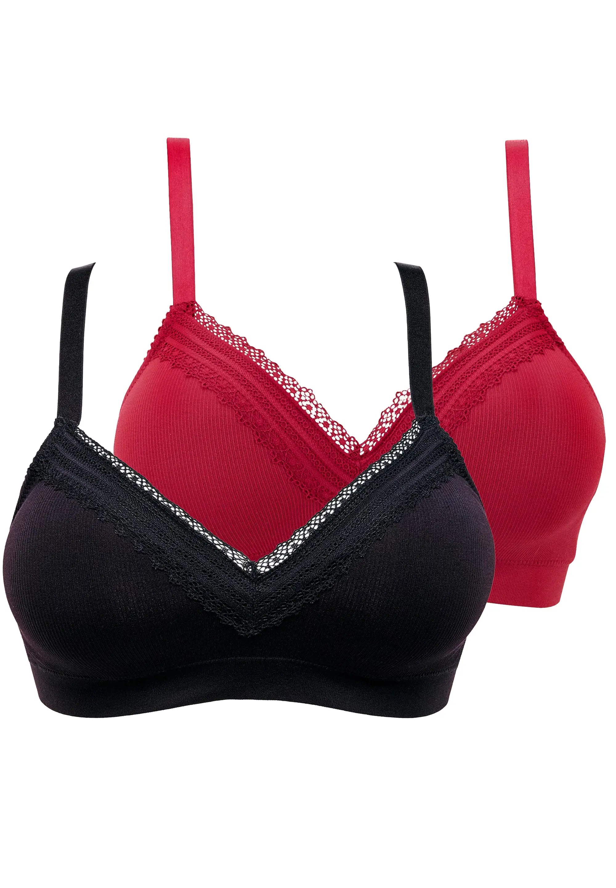 Lot de 2 brassières Agathe Rouge et Noir