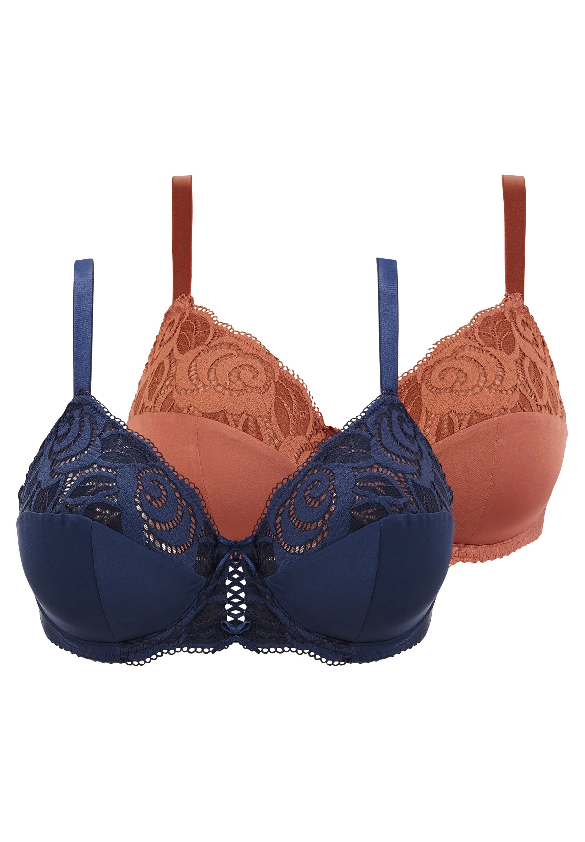 Set di 2 reggiseni Amélie Blu Marino e Marrone Bruschetta