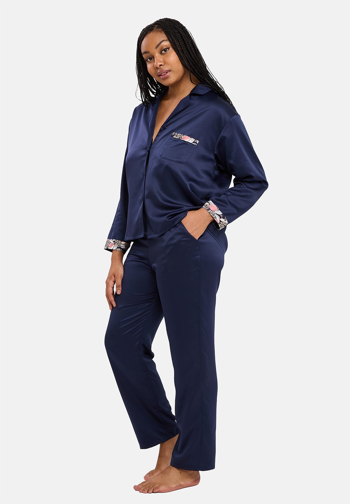 3-delige Pyjamaset In Style Marineblauw