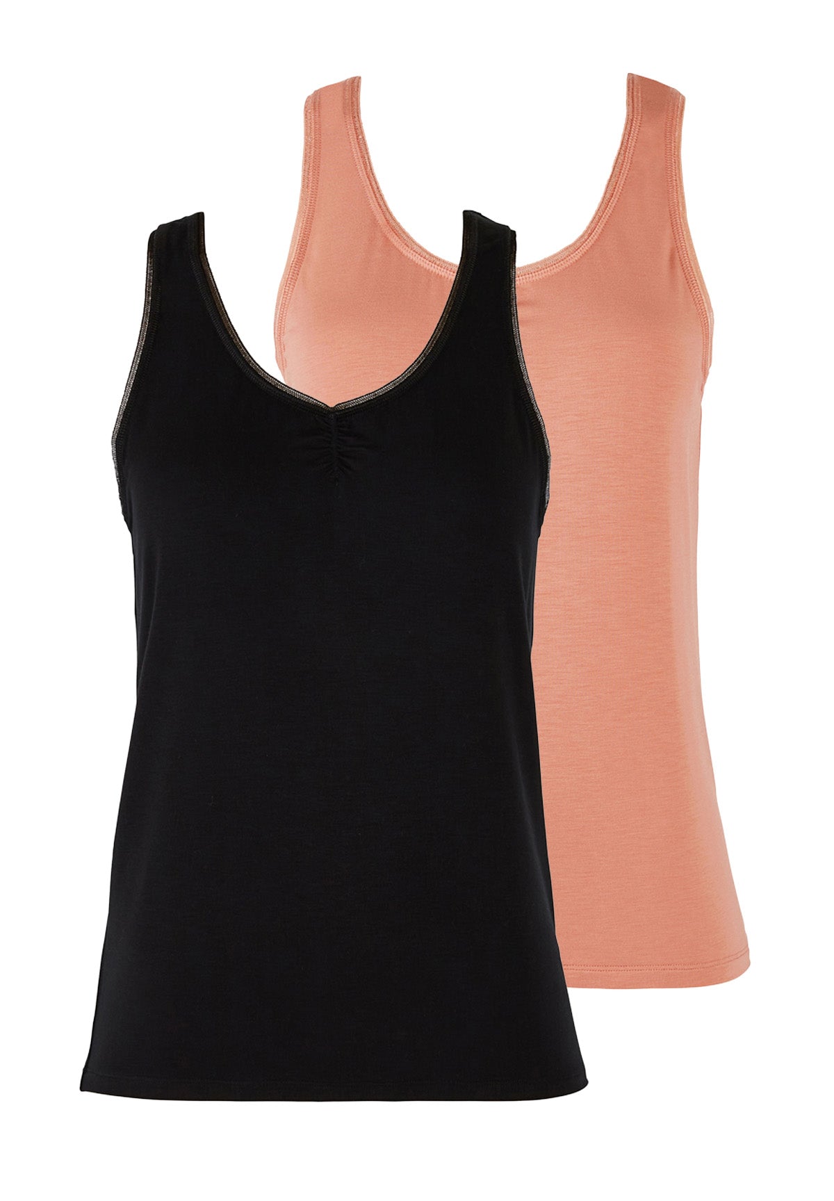 Lote de 2 camisetasde tirantes térmicas Chill Negro y Rosa