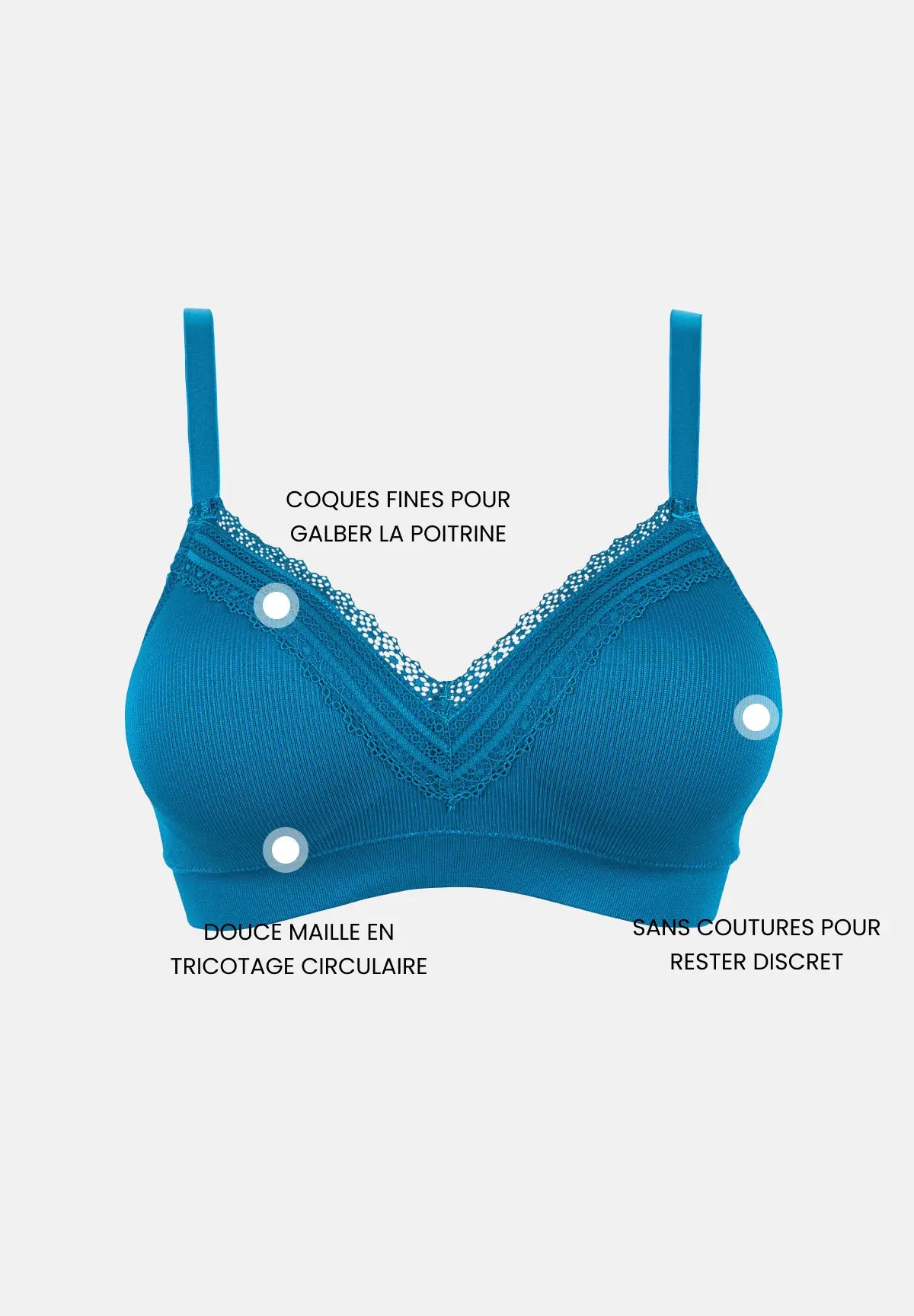 Brassière sans armatures Agathe Turquoise Profond