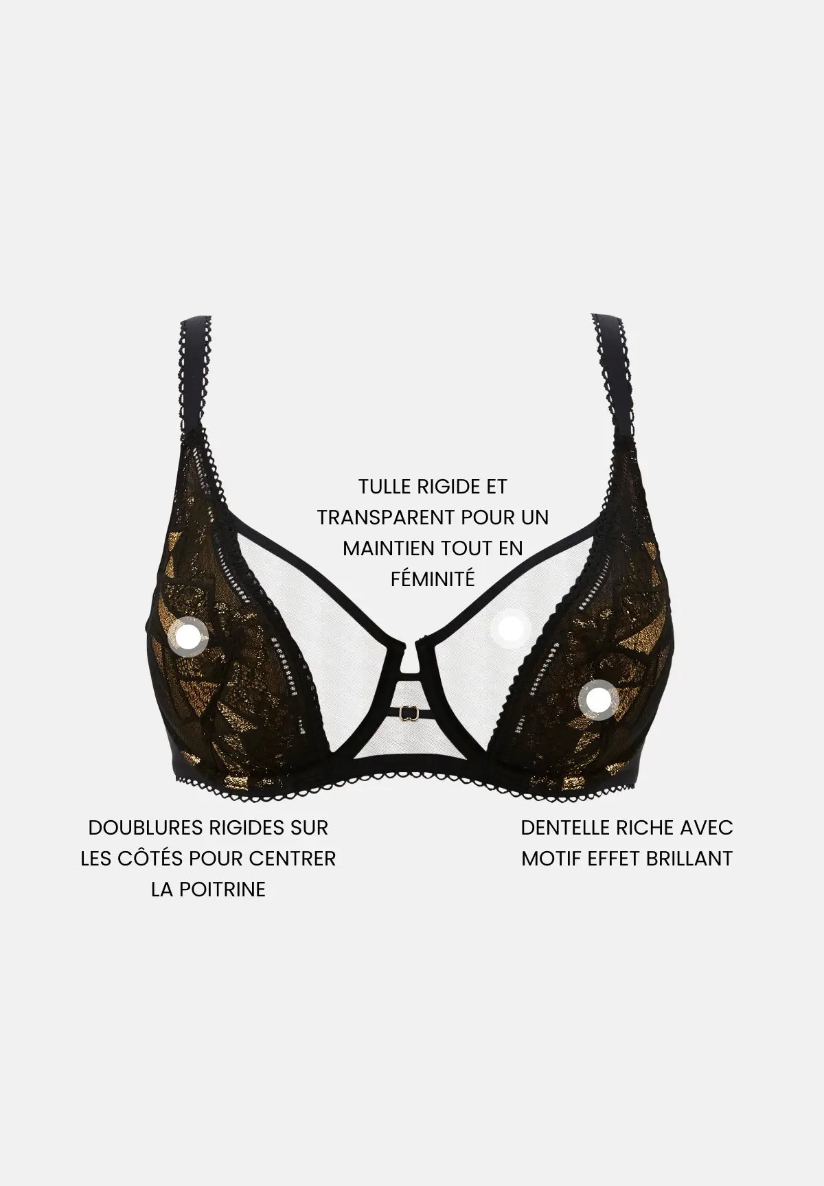 Half-cup Bra Désiré Black & Copper Lurex