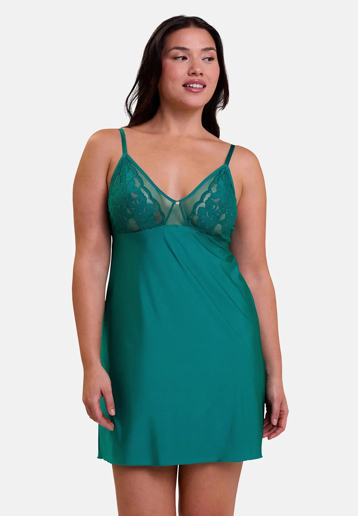 Camisón Romance Verde Esmeralda